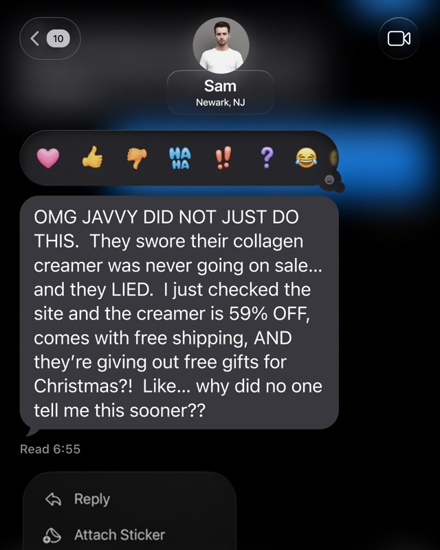 Fake Text Sale Hype ad template