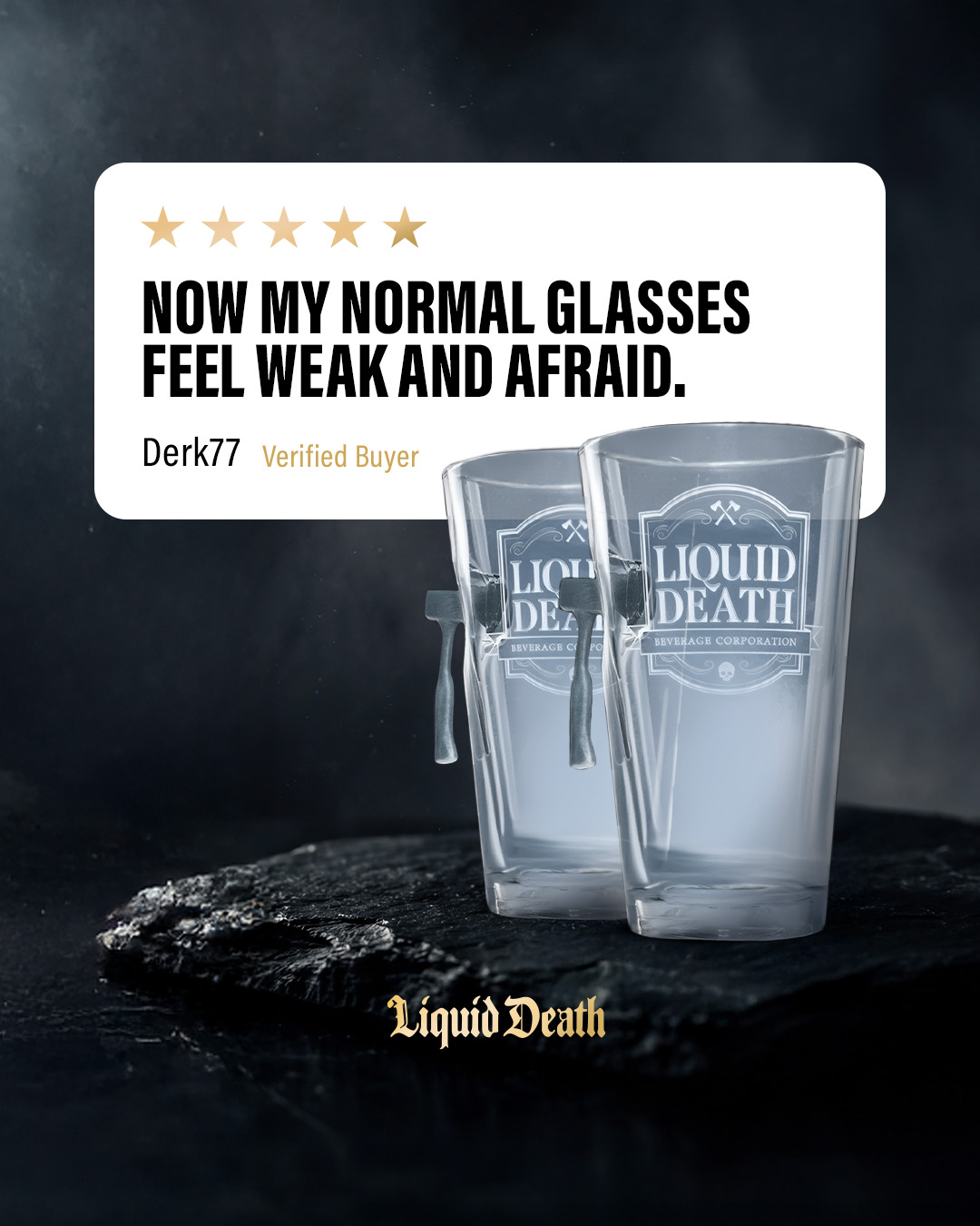 Review Card Dark ad template