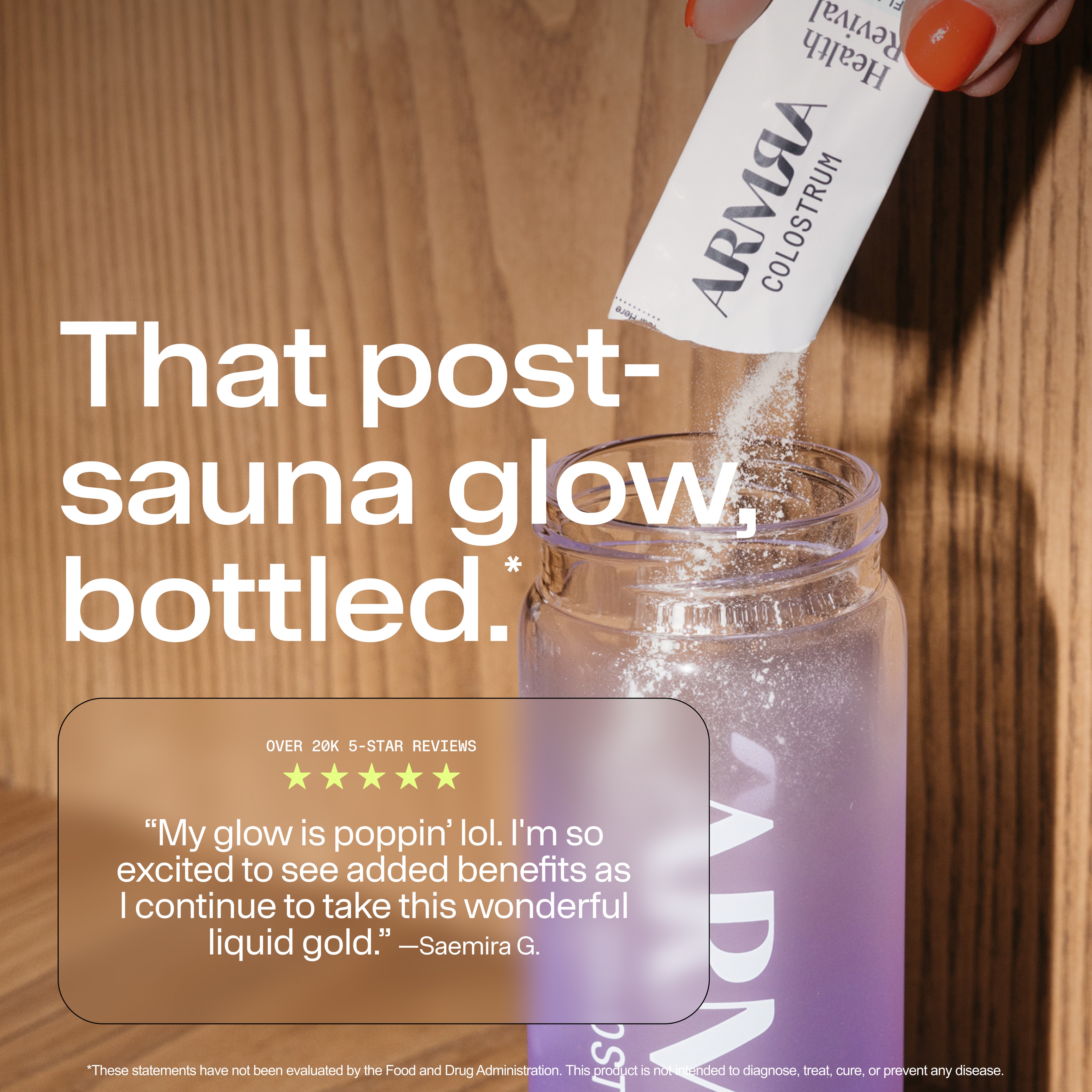 Sauna Glow Testimonial ad template